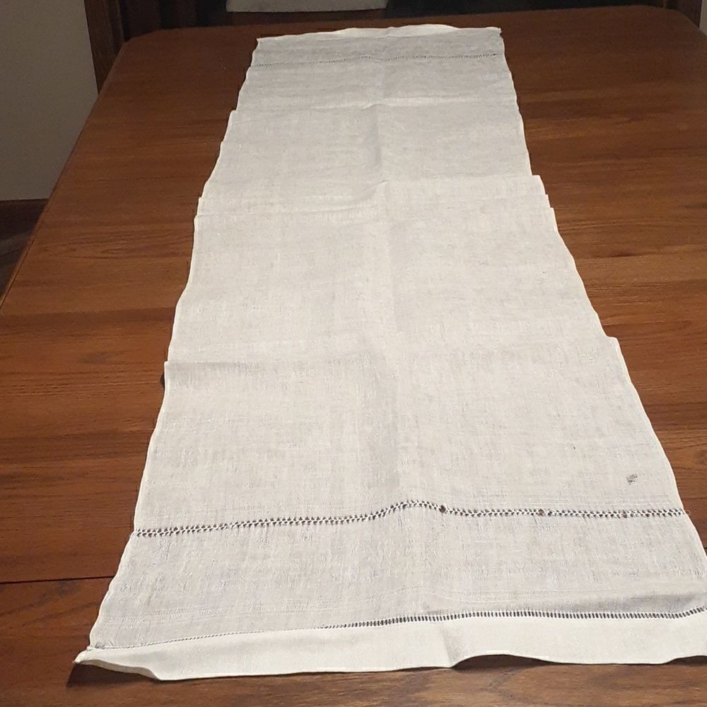 1 pc white linen runner 68" X 18"